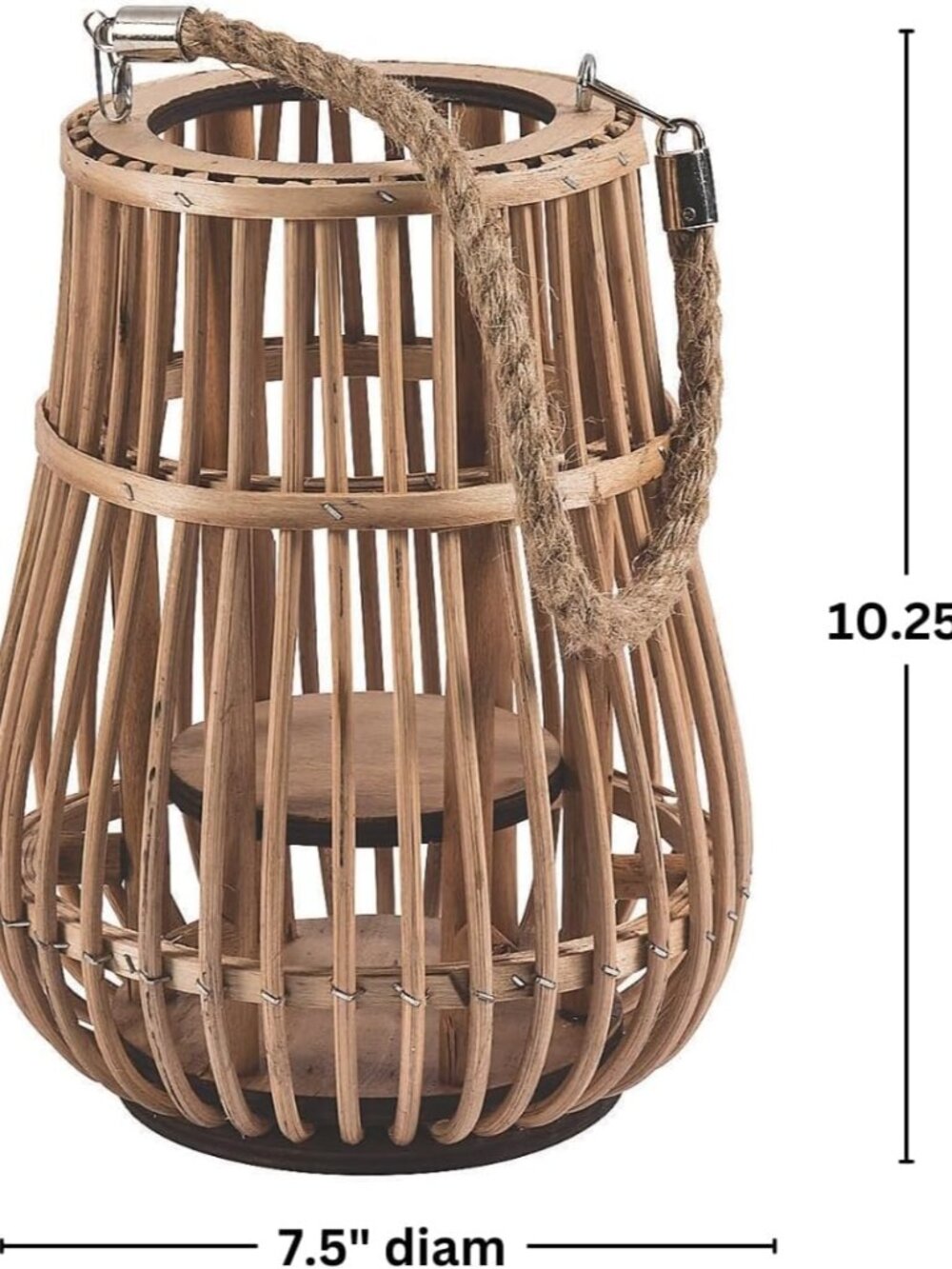 Natural Rattan Lantern - Picture 3 of 3